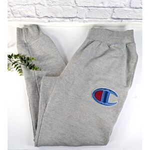 🚨Vntg Champion Reverse Weave L Sweatpants Big Emboridered Logo Extended Gusset